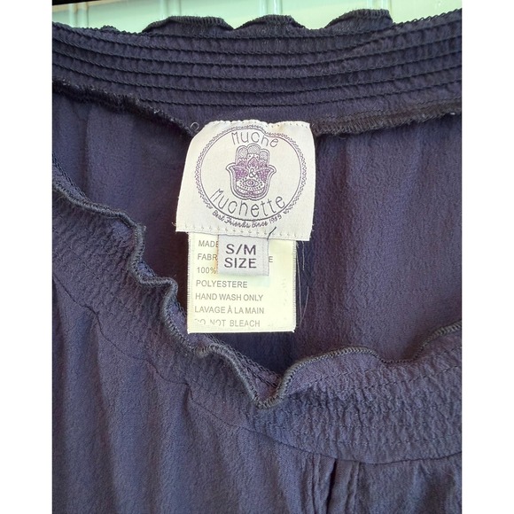 Spring Break Blue Lace Bell Sleeve dress S/M Beachy Boho Resort Vacation - Picture 5 of 7